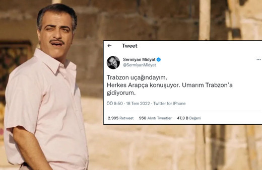 Sermiyan Midyat'ın uçakta yaptığı paylaşım olay oldu: Herkes Arapça konuşuyor