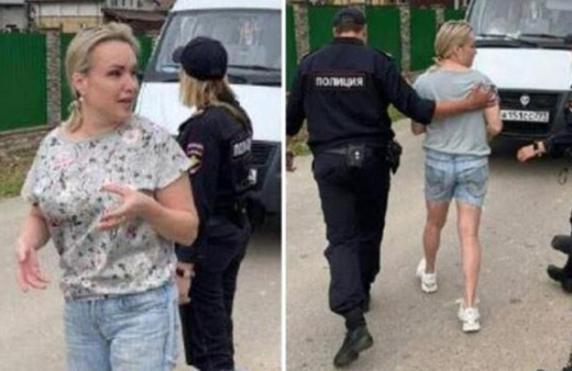 Savaşın sembol ismi Rus gazeteci polisler tarafından yakalanıp gözaltına alındı