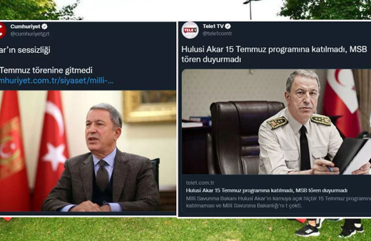 Cumhuriyet ve TELE1'in "Hulusi Akar 15 Temmuz törenine katılmadı" haberleri fotoğraflarla yalanlandı