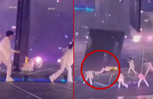 Korkunç görüntü! Konser alanındaki dev ekran dansçıların üzerine düştü!