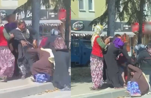 Kocaeli'de dilenci kavgası! 7 kadın saç saça baş başa birbine girdi