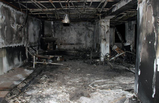 Marmaris'te uygulama otelinin yanan odaları görüntülendi