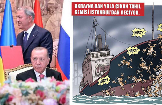 Cumhuriyet'ten tahıl koridoru için Türkiye'yi aşağılayan karikatür!