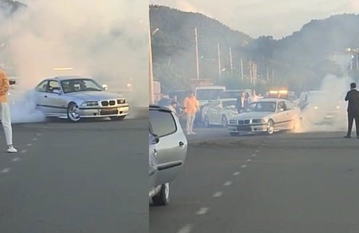 Düğün konvoyunda tozu dumana kattı: O drift pahalıya patladı!