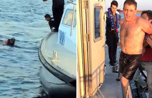 Uyuşturucu satıcısı polisten kaçmak için denize atlayıp 2 km yüzdü ama kaçamadı! İşte o anlar