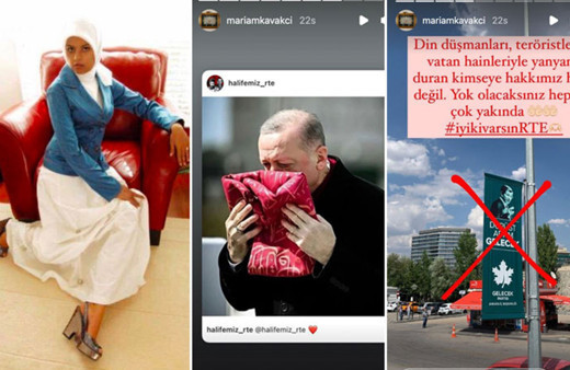 Erdoğan'ın danışmanı Mariam Kavakçı'dan olay paylaşımlar! Davutoğlu'na çarpı attı Erdoğan'a 'halifemiz' dedi