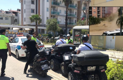 Şehir merkezinde ATV ile drift atan turistlere polisten ceza yağdı
