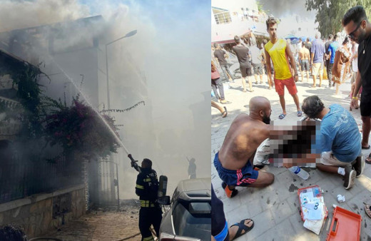 Alevlerin arasında kalan kadın, ikinci kattan aşağı atladı