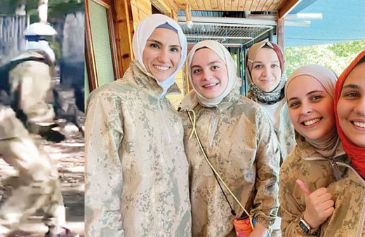 Sümeyye Erdoğan kamuflaj giyip paintball oynadı! Karı koca göz açtırmıyorlar