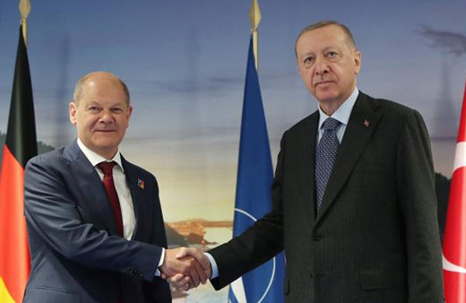 Cumhurbaşkanı Erdoğan, Almanya Başbakanı Scholz ile bir araya geldi