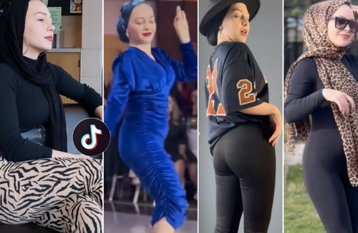 Tiktok fenomeni Esra Rabia Ünal dar elbisesiyle kalçasını hoplattı! "Başındaki örtüyü kullanma artık"