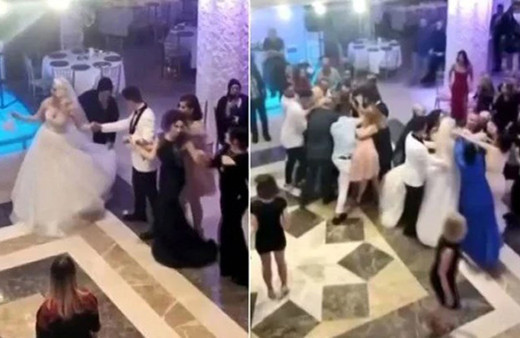 Düğünde istek parça kavga çıkardı! Gelin ve bazı davetliler dövüldü o anlar kamerada