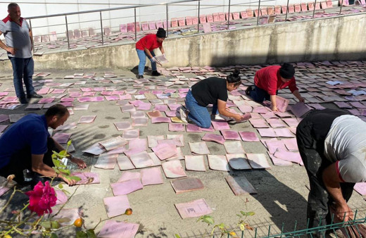 Bartın'da şaşırtan görüntü! Selde ıslanan resmi evraklar tek tek kurutuluyor