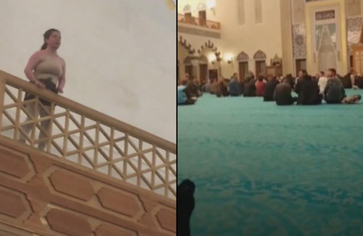 Kandil gecesi camiye gidip vatandaşlara küfürler yağdıran kadın gözaltına alındı