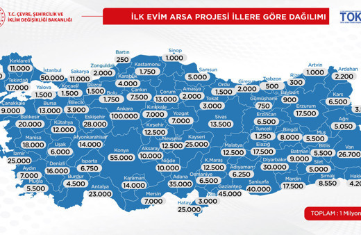1 milyon konut arsasının illere göre dağılımı Bakan Kurum'dan önemli açıklama