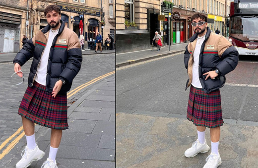 İskoç eteği giyen ünlü rapçi Sefo sosyal medyada linç edildi!