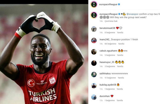 Sivasspor'un muhteşem galibiyeti UEFA'nın da dikkatini çekti