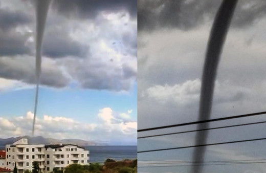 Datça’da korkutan hortum! Bilim kurgu filmlerini aratmadı: Korku dolu bakışlarla izlediler!