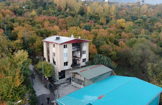 Bursa'da 9 kişiye mezar olan ev havadan görüntülendi!