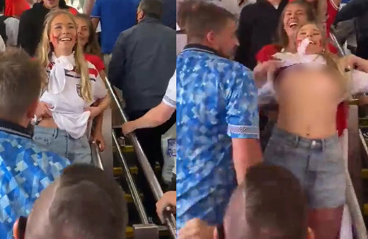 Katar'da Dünya Kupası'na damga vuran olay: Kadın taraftar herkesin içinde soyundu!