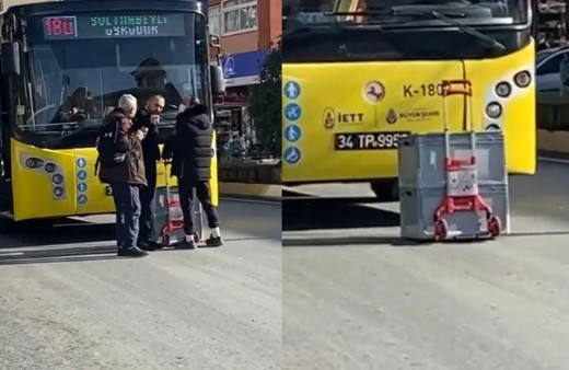 İETT otobüsünde kutu krizi: Otobüse alınmayınca yolu kapattı