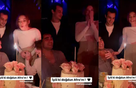 Afra Saraçoğlu'nun doğum günü partisine damga vuran görüntü! Sevgilisinin yüz ifadesi olay oldu