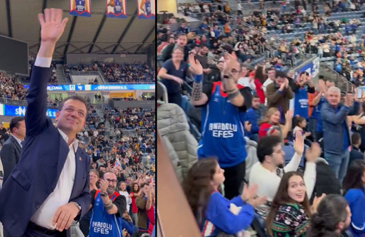 Ekrem İmamoğlu Anadolu Efes maçında! Saraçhane'den Sinan Erdem'e gitti salon yıkıldı!