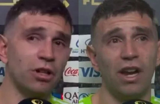 Katar şampiyonluğunda TRT spikeri Arjantin kalecisi Martinez ile birlikte ağladı