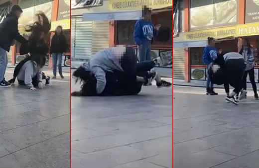 Antalya'da kız kavgası! Saç saça baş başa girdiler, tekme tokatlar havada uçuştu