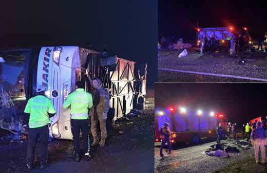 Gece yarısı katliam gibi kaza! Yolcu otobüsü devrildi 1'i bebek 5 kişi öldü