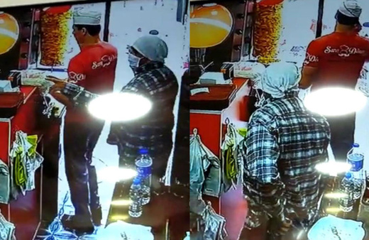 Kaşla göz arasında telefonu çaldı, yalandan döner siparişi verip böyle kaçtı! O anlar kamerada