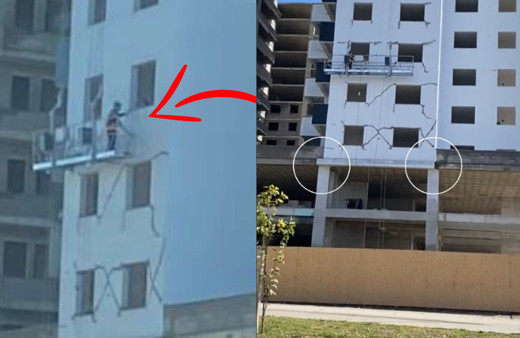 Adana'da skandal görüntüler! Depremde ağır hasar alan binaya sıva yaptılar