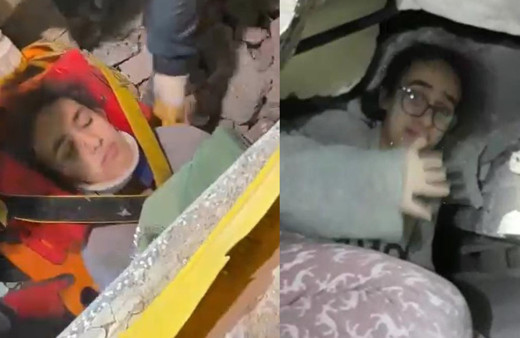 13 yaşındaki kızın mutluluğu! Enkaz altında hayata el salladı: Umut dolu anlar kamerada!