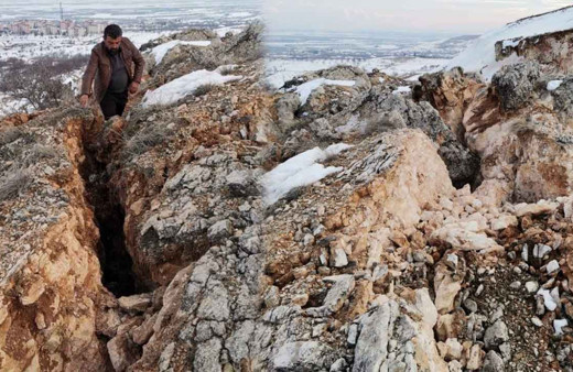Deprem sonrası korkunç manzara: Malatya'da dağı ikiye bölündü