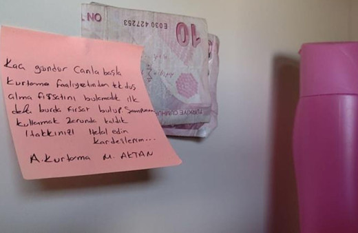 KYK yurdunda kalan itfaiyeci, cebindeki son parayı not yazıp bıraktı