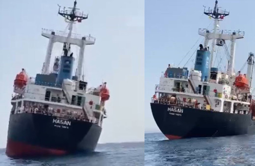 Antalya'da ekipleri alarma geçiren olay: Dev yük gemisi yan yattı!