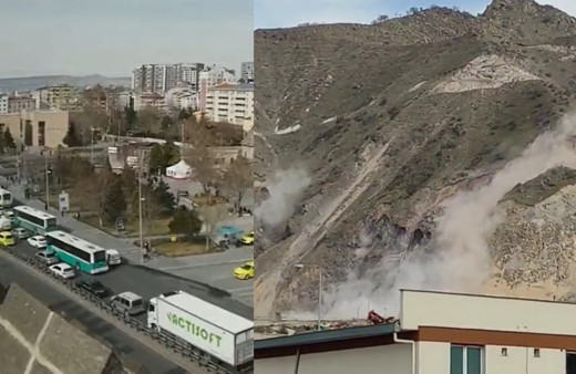 Kayseri'de deprem anı kamerada! 6 dakikada 3 kere sallandı: Dağdan dumanlar çıkmaya başladı!