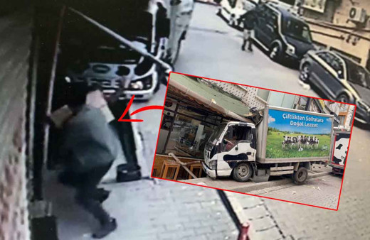 Freni boşalan kamyonet çay ocağına daldı: Ölüm böyle tehit geçti!