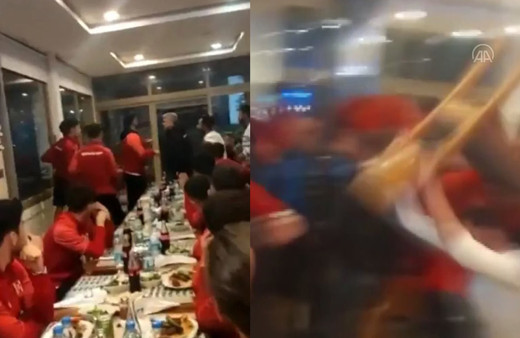 Balıkesir'de futbolculara tekme, tokat saldırı! Sandalyeler havada uçuştu, taraftarlar ortalığı birbirine kattı