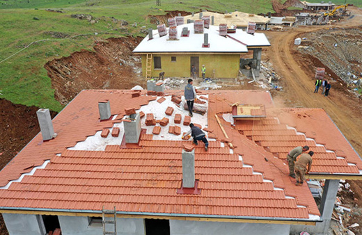 Nurdağı'ndaki köy tipi afet evlerinin inşasında sona yaklaşıldı