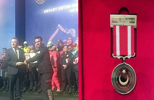 Erzincan itfaiyesine Devlet Üstün Fedakârlık Madalyası