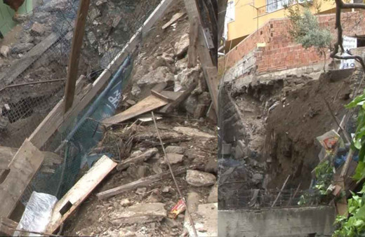 Eyüpsultan’da korku dolu anlar! İstinat duvarı çöktü: Risk altındaki binalar tahliye edildi!