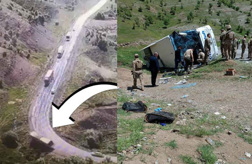 Şırnak'ta 2 şehit, 45 kişinin yaralandığı kaza anı güvenlik kamerasına yansıdı