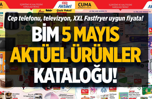 BİM'de bu hafta neler var? BİM 5 Mayıs aktüel ürünler kataloğu: Cep telefonu, televizyon, XXL Fastfryer uygun fiyata!