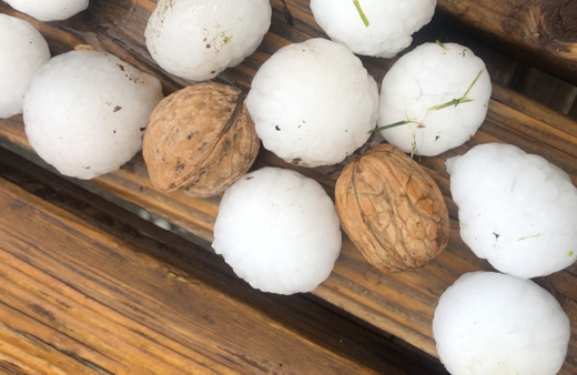 Denizli'de dolu felaketi! Ceviz büyüklüğündeki dolu ekili arazileri harap etti, araçları hurdaya çıkardı