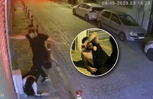İzmir'de kadına şiddet! Yumrukladı, yere düşen kadına tekme attı! Sonra bu hale getirildi