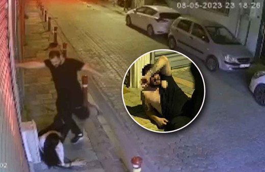 İzmir'de sokak ortasında kadına öldüresiye şiddet kamerada