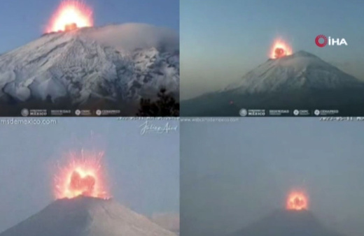 Meksika'da Popocatepetl Yanardağı’nda şiddetli patlama!