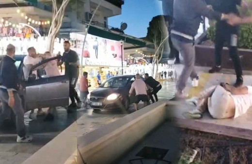 Park halindeki araçlara çarptı, tekme tokat dövüldü! Meydan dayağı saniye saniye kamerada