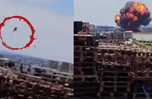 F-18 savaş uçağı otoyola düştü! Bomba gibi patladı, alev topuna döndü: Dehşet verici anlar kamerada!